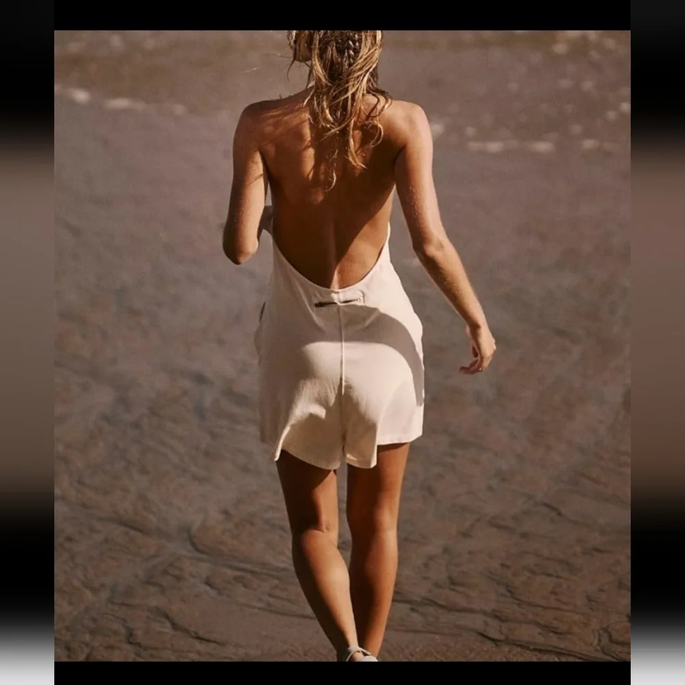 Free People Cream Halter Romper Coverall